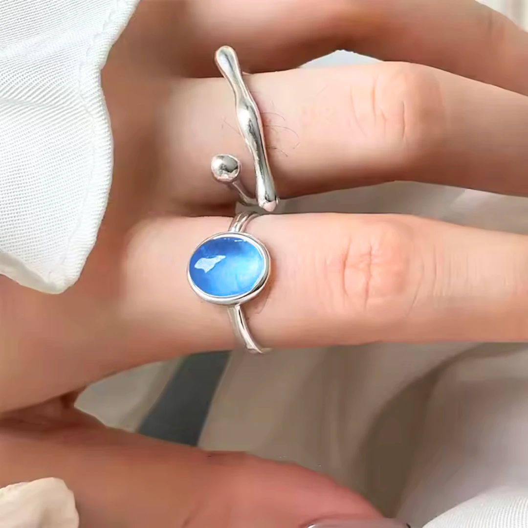 Silberring mit Mondstein – Bild 2