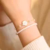Armband Blume Perle Rosy