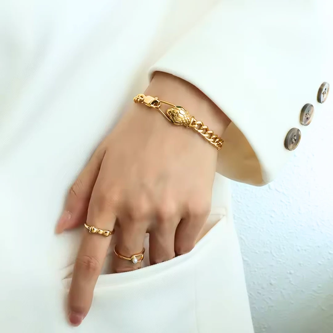 Schlangenarmband Gold Lucie – Bild 2