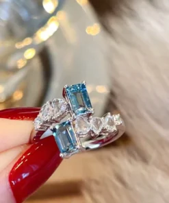 Alternative view of Aquamarin Ring aus Silber