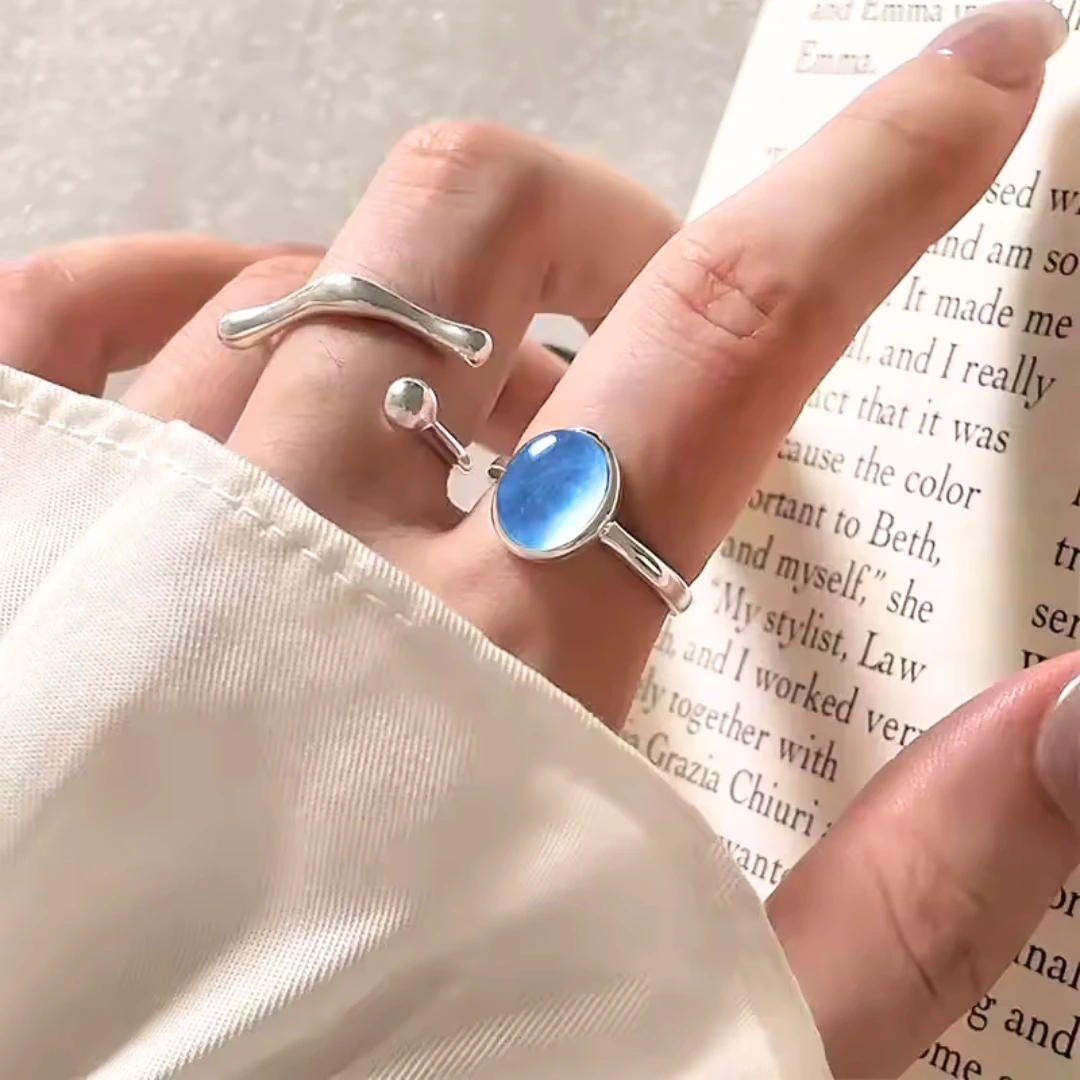 Silberring mit Mondstein