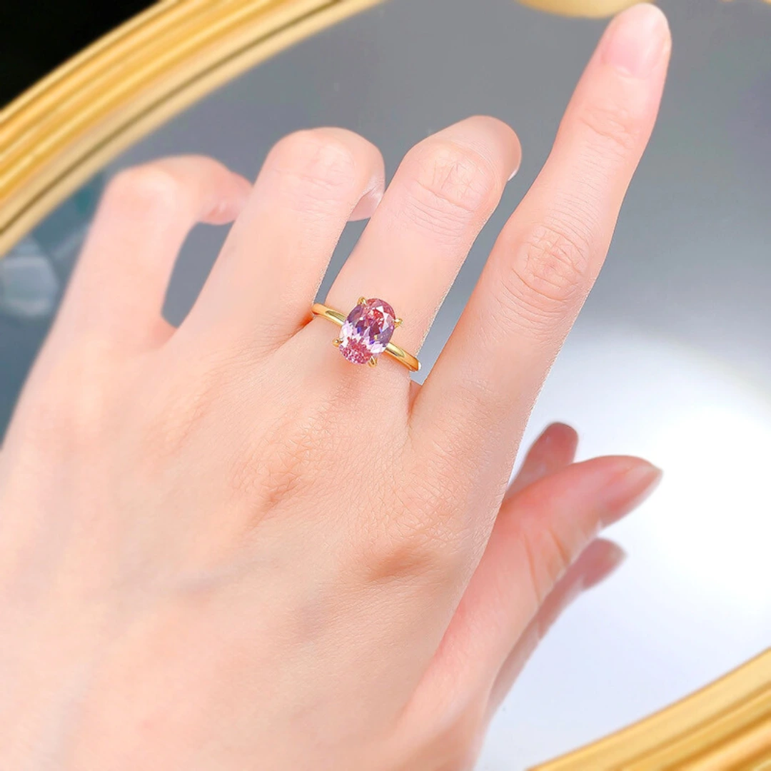 Ring mit rosa Saphir Amandine