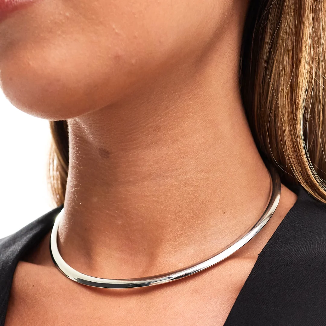 Silbernes Choker Halskette Damen Adèle – Bild 2