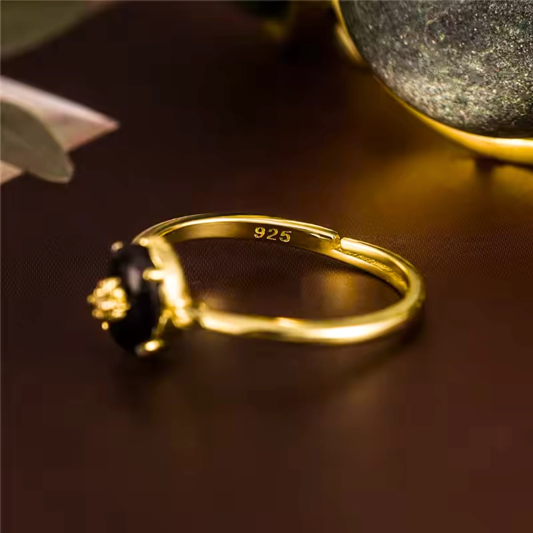 Ring mit schwarzem Stein Juliette – Bild 5