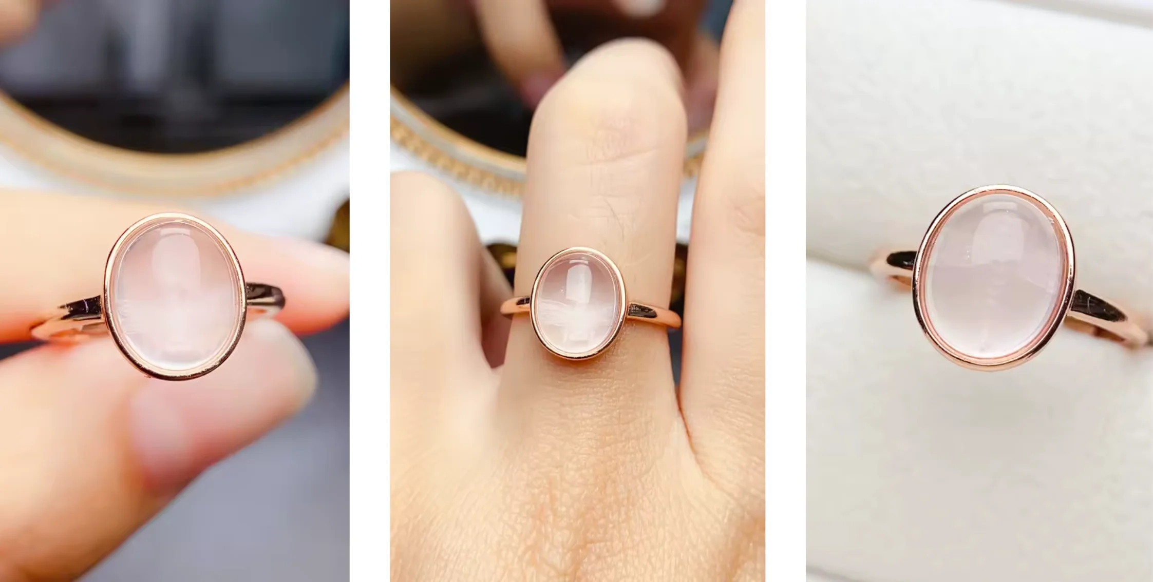 Ring aus Rosenquarz Léa – Bild 5