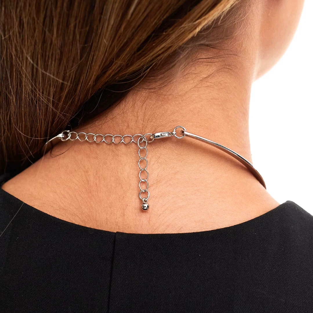 Silbernes Choker Halskette Damen Adèle – Bild 4