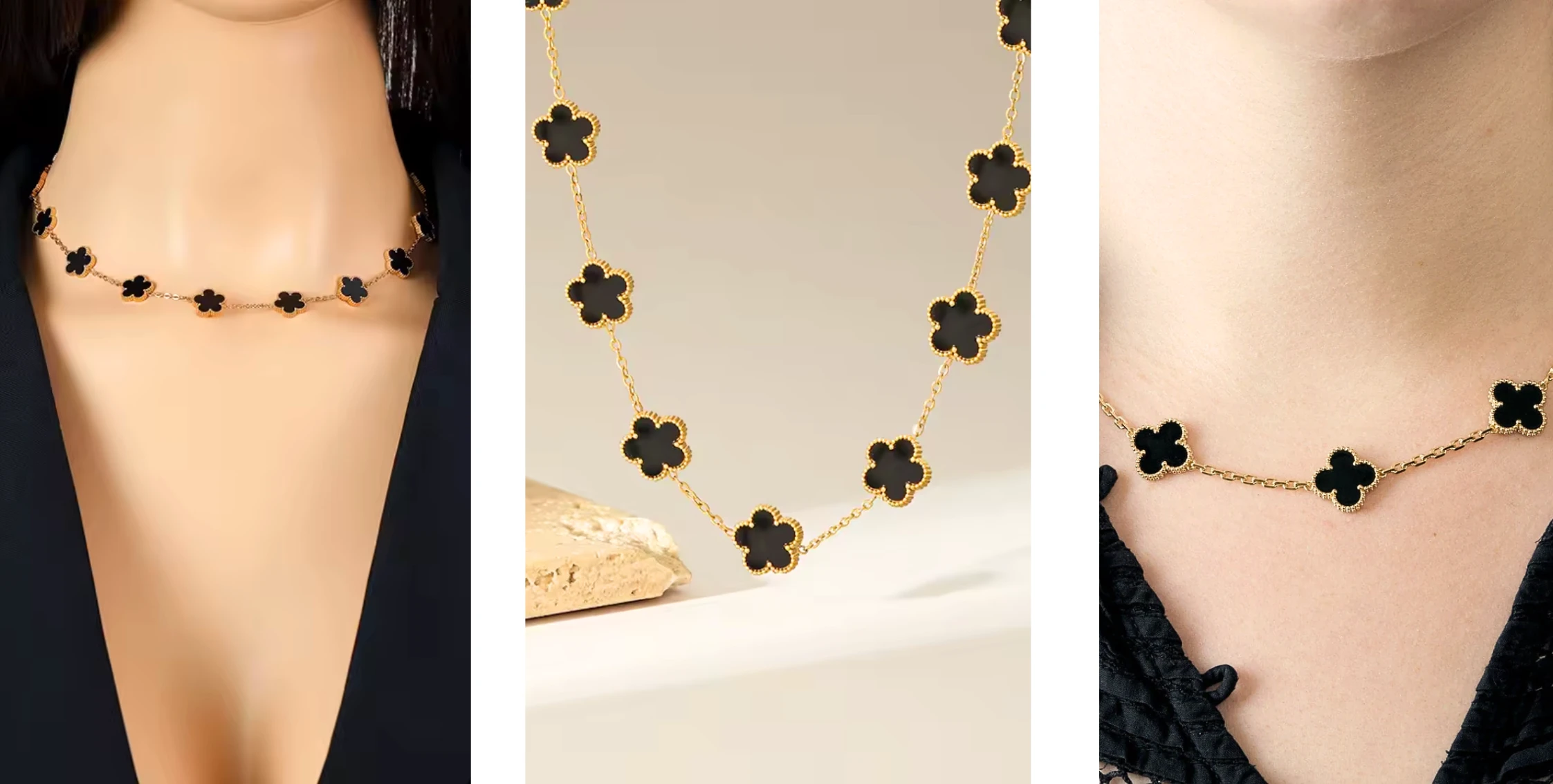 Halskette mit Perlmuttkleeblatt Alix – Bild 11