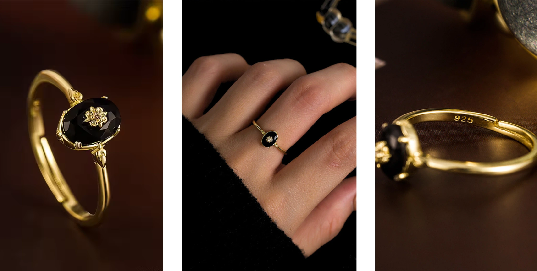 Ring mit schwarzem Stein Juliette – Bild 14