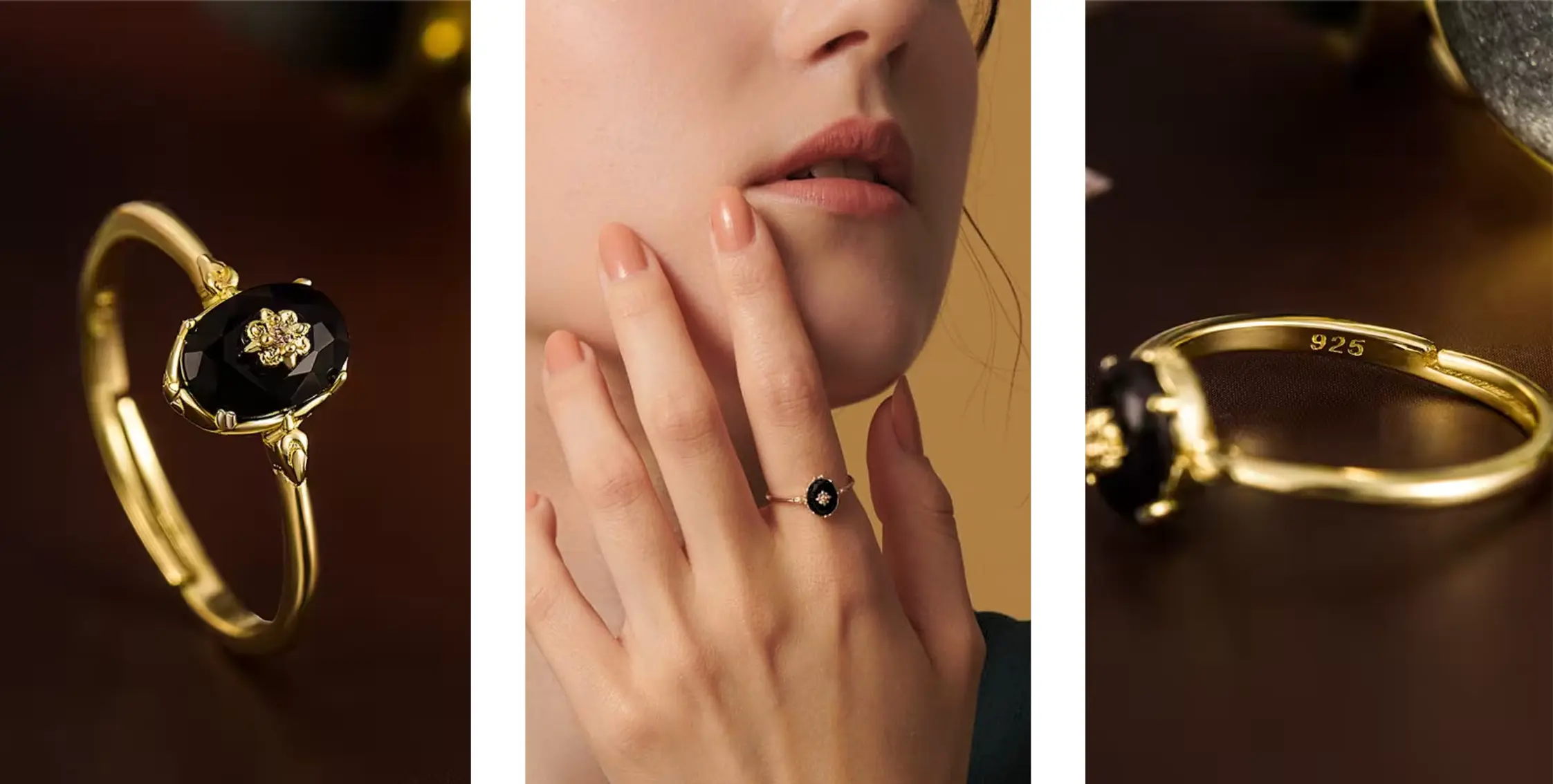 Ring mit schwarzem Stein Juliette – Bild 13