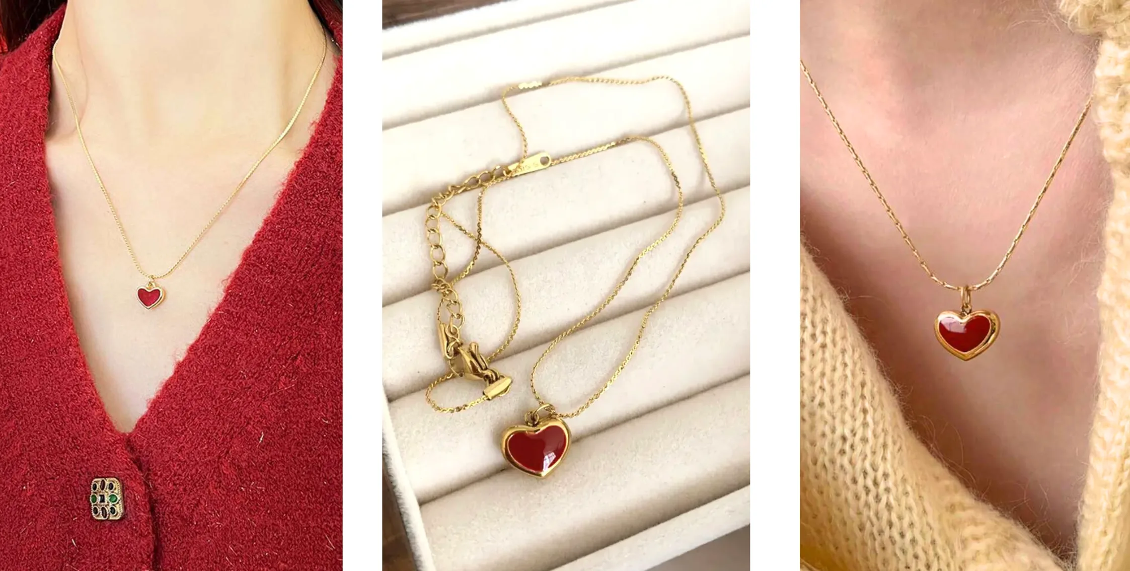 Halskette Herz rot Florine – Bild 7