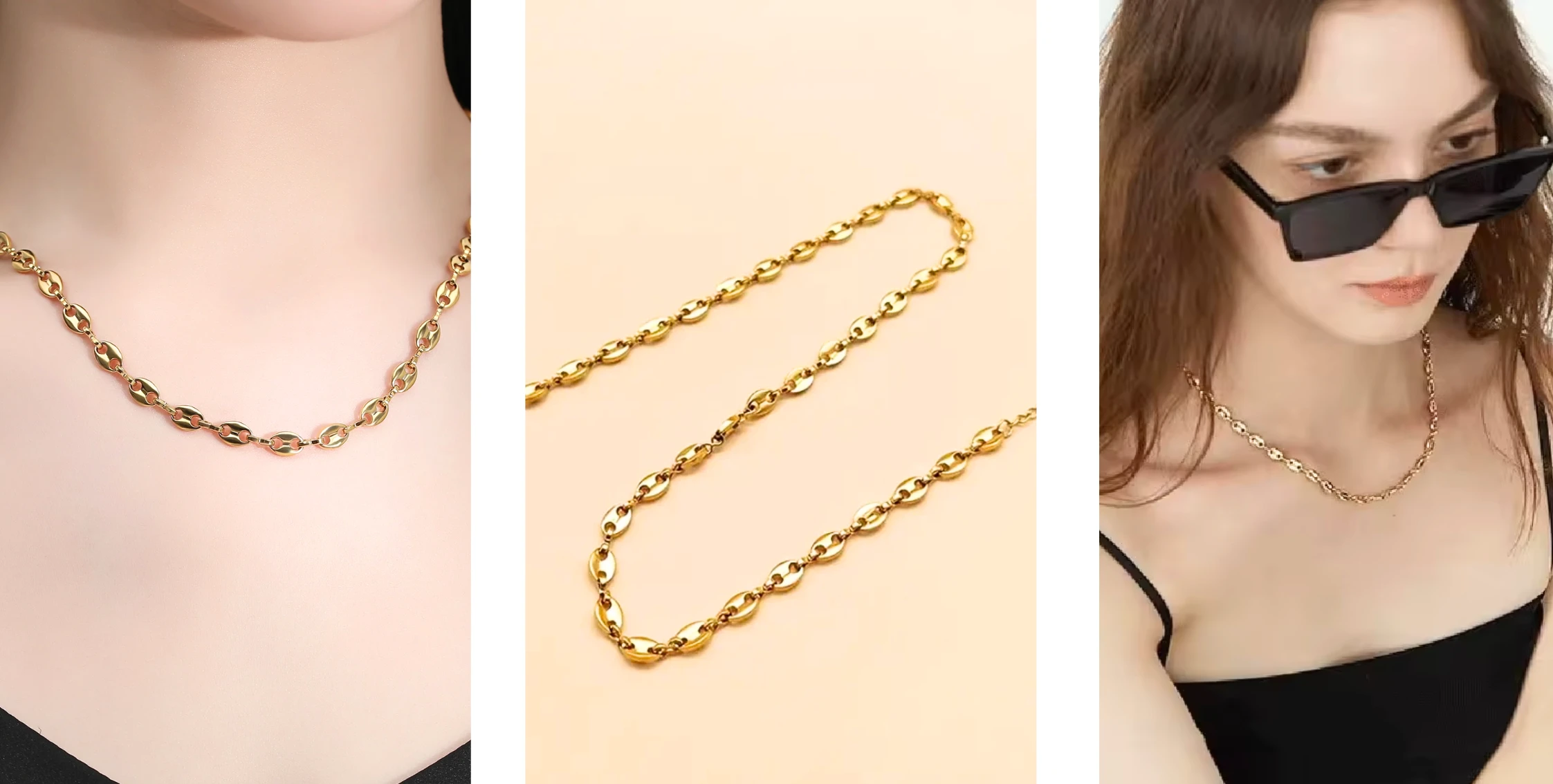 Kette Bohnenform Gold Maëlys – Bild 8