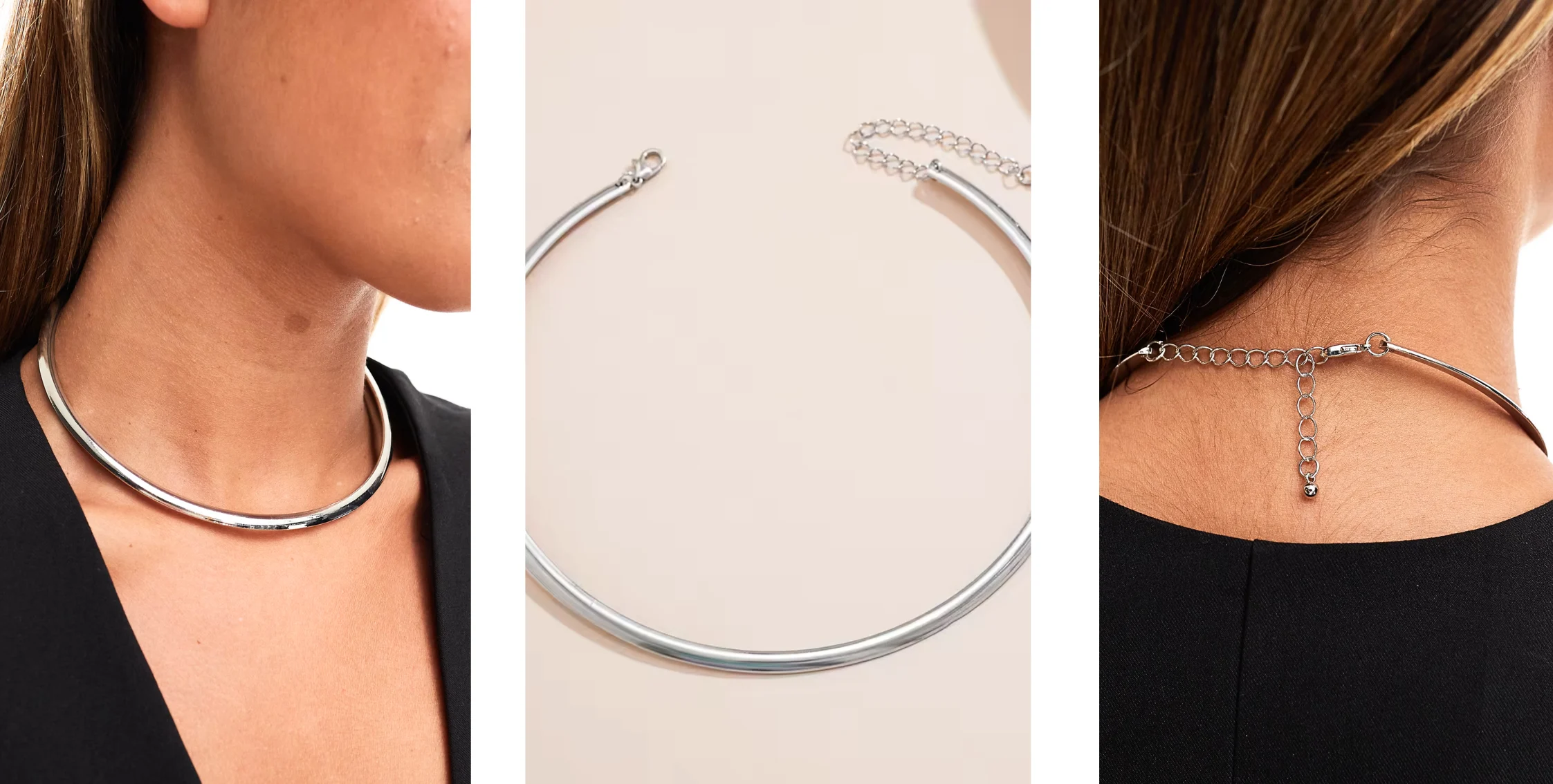 Silbernes Choker Halskette Damen Adèle – Bild 8