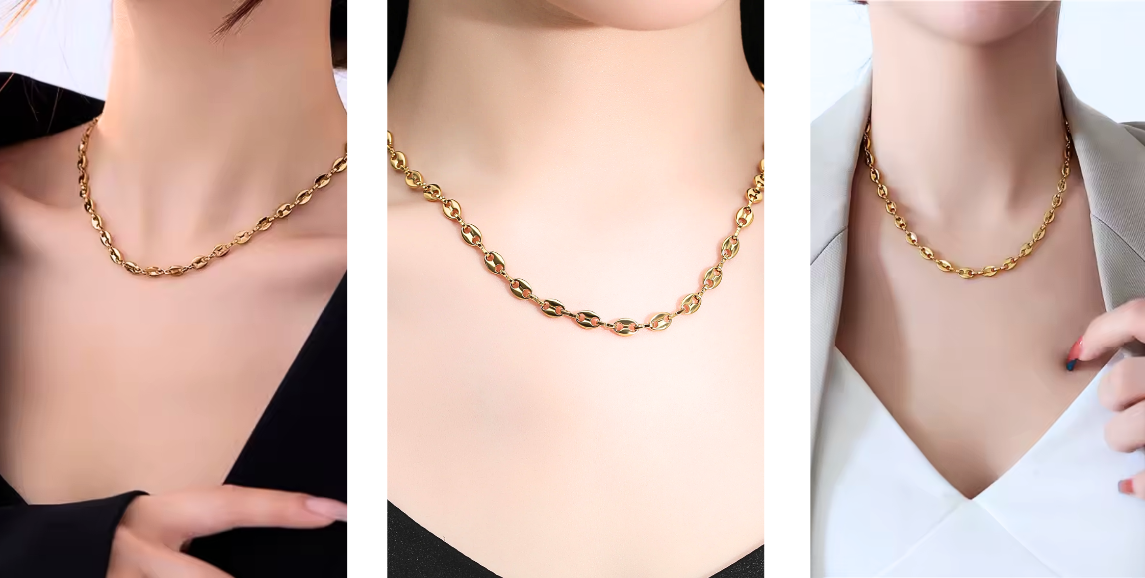 Kette Bohnenform Gold Maëlys – Bild 9