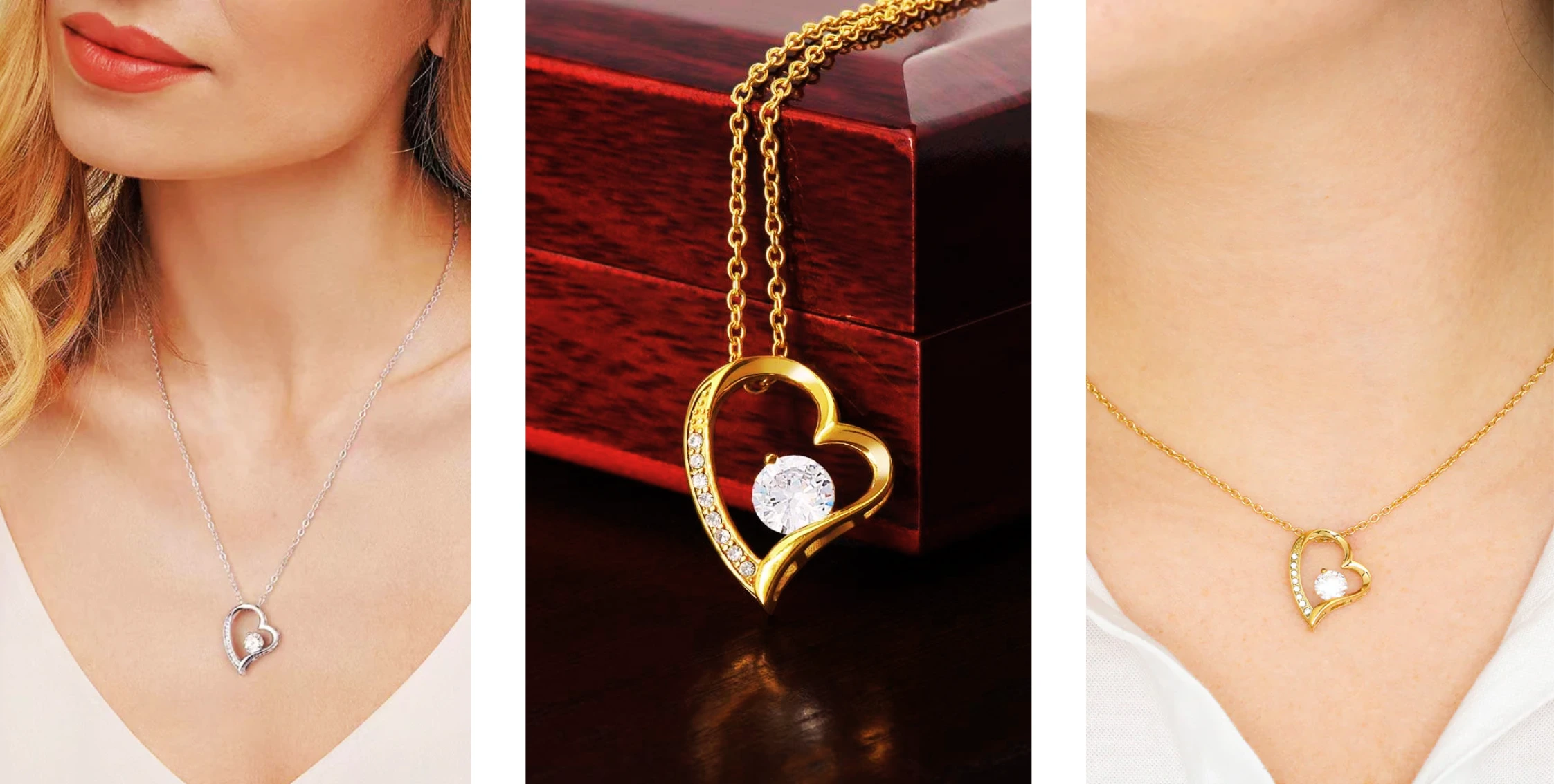 Funkelnde Herz Halskette – Bild 13
